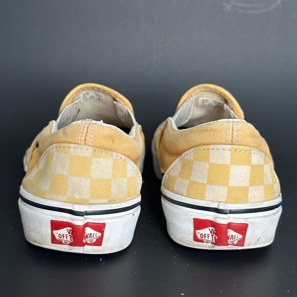 VANS Classic Slip On Checker Yellow & White Low Top Men 6/Wo 7.5 Skater Sneaker - Picture 6 of 13